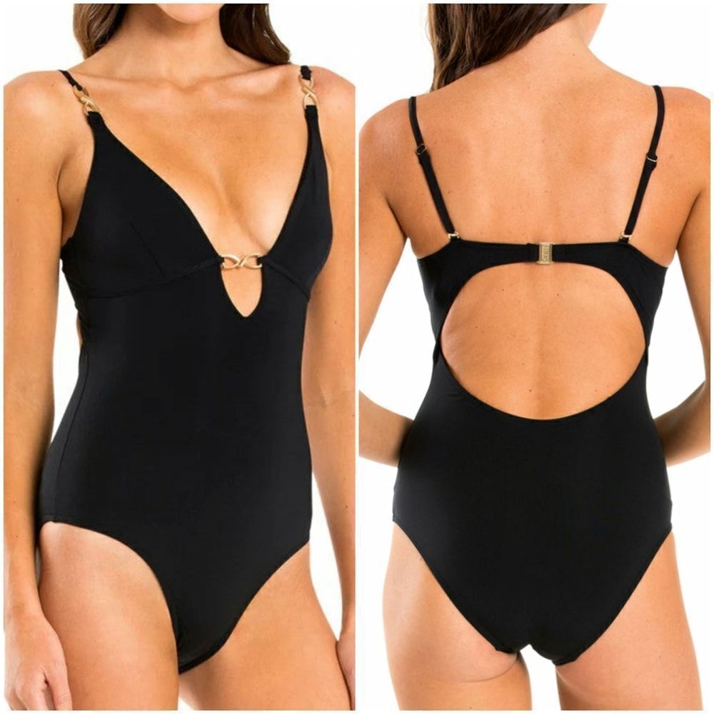 Jets Australian Swimwear Icon Plunge 1-piece